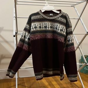 Alpaca wool sweater - deep red